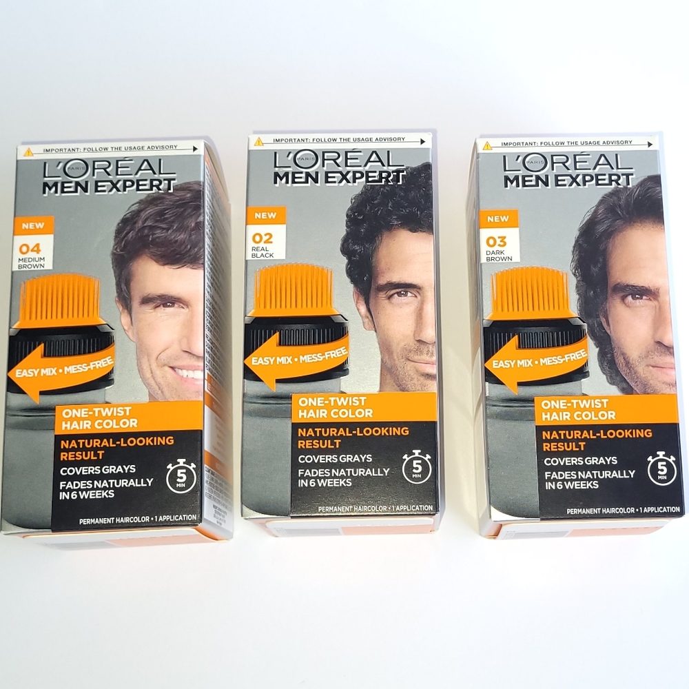 3 box of L'OREAL MEN EXPERT(black,med-brown &dark-brown)